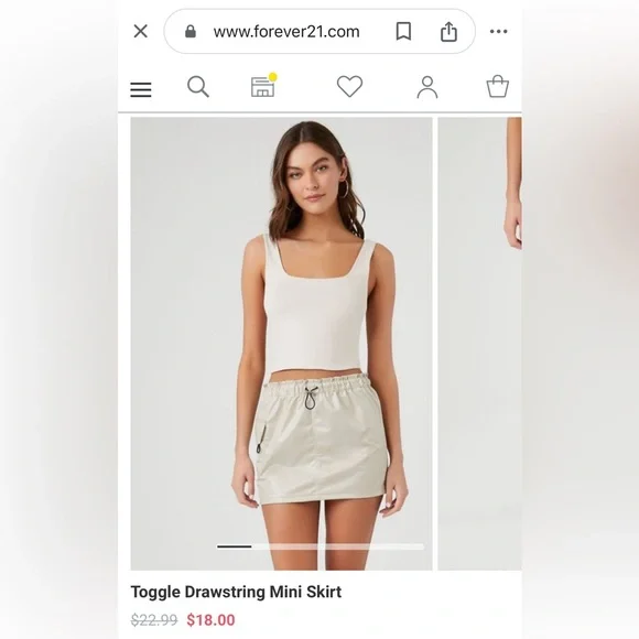 NWT ⚜️ Just Polly NY Forever 21 Toggle Drawstring Mini Skirt size L - Picture 4 of 15